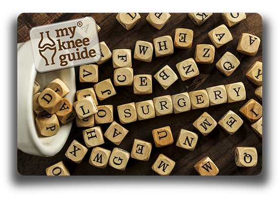 the word surgery spelled with scrabble letters